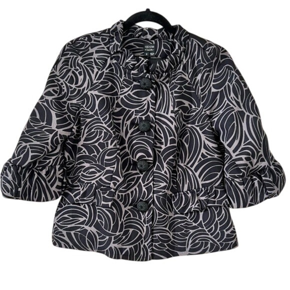 Nicole‎ by Nicole Miller retro style career jacket size 8 bell sleeve academia